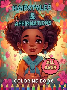 Hairstyles & Affirmations: Coloring Book Filled With African American Hairstyles and Positive Affirmations For Young African American Women (coloring book for black girls): ALL AGES! (4-8, 8-12, Adults)