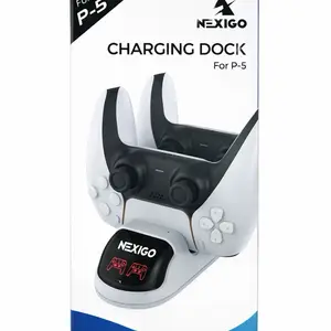 Nexigo P-5 Charging Dock for PlayStation PS-5 Game Controllers with 2 Slots NIB Multicolor High-Quality Plastic