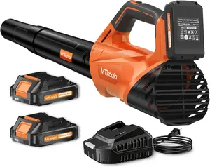 MTKOALA 20V Max Dual 2.6Ah Batteries for Lawn Care, Large Backyard and Autumn Wet Leaves Cleanup Cordless Leaf Blower 2-Speed Control with Powerful 450 CFM & 150 MPH Air Volume