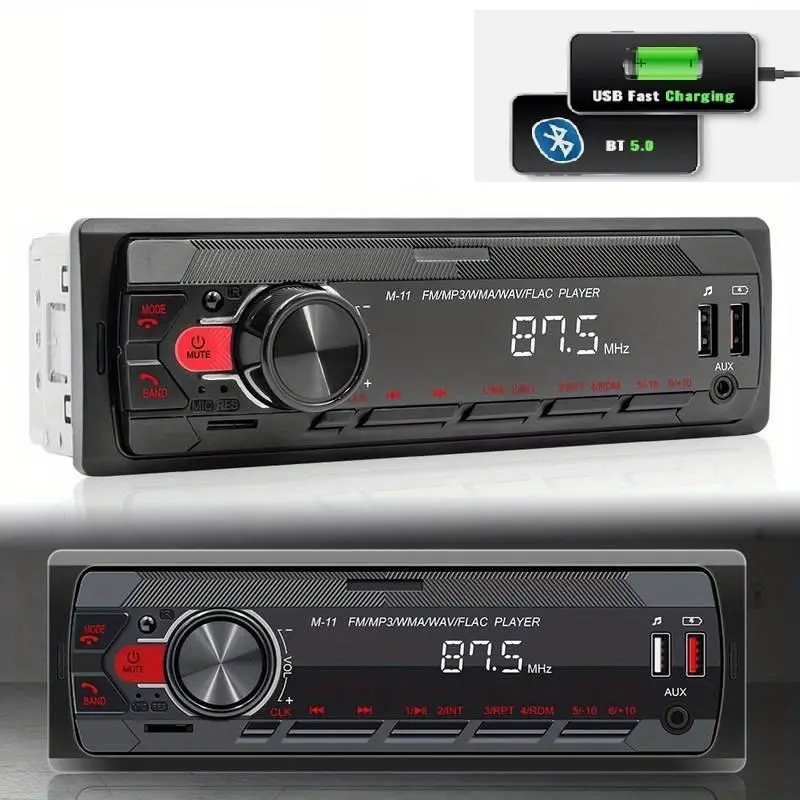 Single Din Car Radio In Dash 12V 1 Din Car Stereo Audio MP3 Player Support AUX/ TF/ USB/ FM/ Voice Assistant+ APP Control with Remote Control,SummerVibes