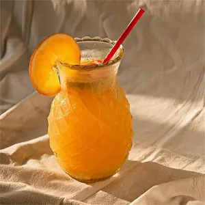 1pc/2pcs/3pcs   Pineapple Shape Glass Cups, Reusable for Juice Coffee Dessert Ice Cream Tea Milk Oatmeal, Suitable for Restaurant Kitchen Outdoor BBQ Picnic