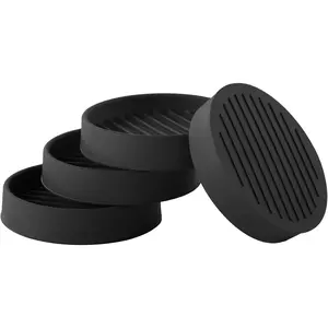 2.5x2.5 Round Rubber Furniture Caster Cups, Anti-Sliding Furniture Pads Bed Stopper Floor Protectors with Grip - Protect Any Flooring