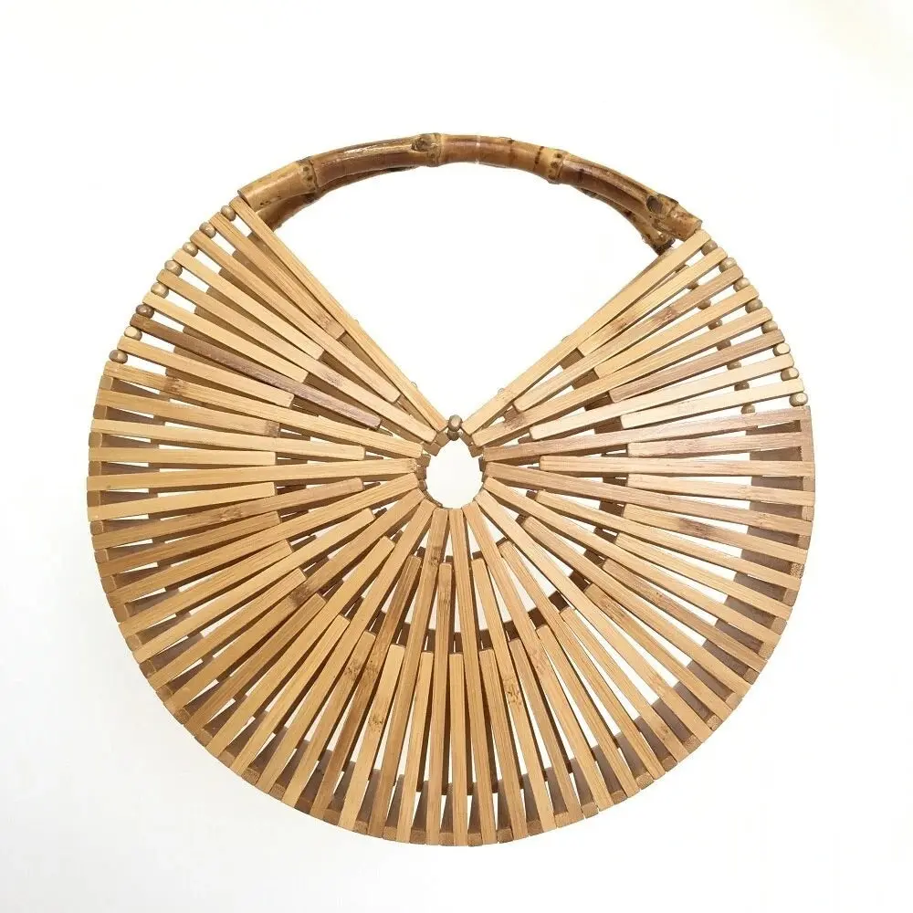 Rattan and Bamboo Bag for Women - Eco-Friendly Chic with Natural Elegance
