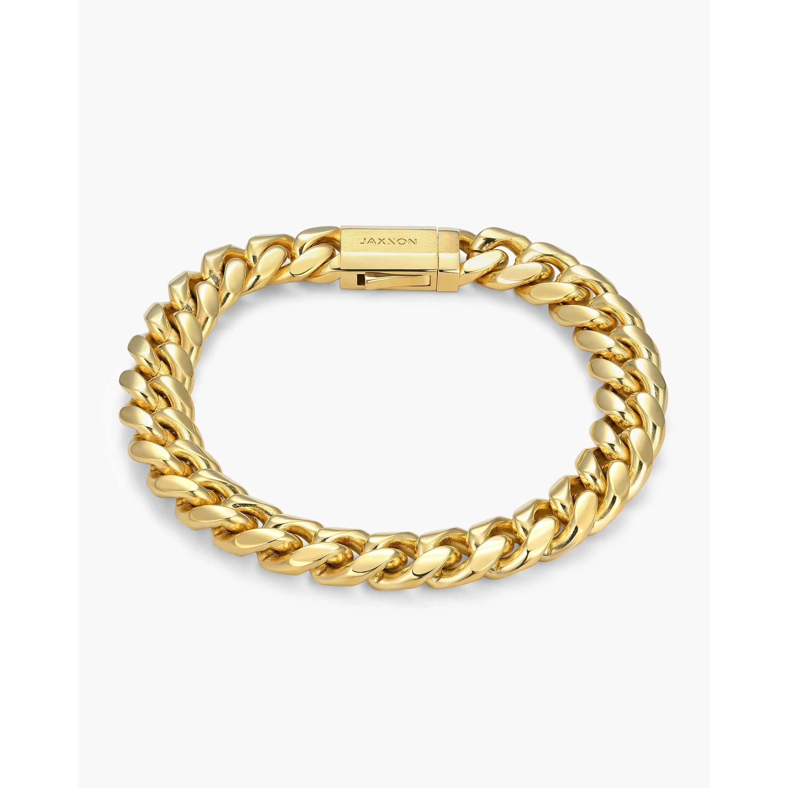 JAXXON Cuban Link Bracelet 10mm - Gold - Waterproof - Box Clasp JAXXON Cuban Link Bracelet 10mm - Gold - Waterproof - Box Clasp
