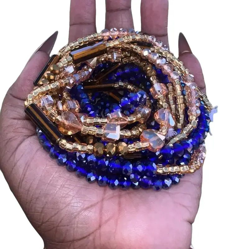 Younique Honey Glow Authentic Tie-On Waistbeads 50-60 Inches Handcrafted Glass Seed Beads Adjustable Fit Ethical & Cultural Symbolic Color Meaning