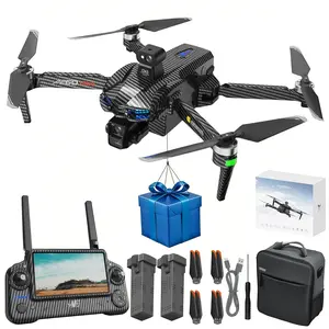 GPS Drone with Payload Drop (≤1.1lb), 4K Dual Camera, 3-Axis Gimbal, 7.2'' Screen Controller, 360° Obstacle Avoidance, 45Min Flight Time, Brushless Motor, Optical Flow, Foldable RC Quadcopter with 2 Batteries & Carry Case for Adults & Beginners