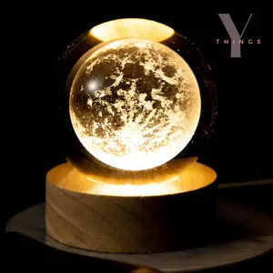 Crystal Ball Space Lamp Night Light for Home Improvements - Aesthetic Look, Anxiety Relief, Eye-catching