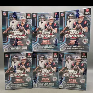 6 Chrome Blaster Collectible Sports Cards Packs, Trade Card Box for Collectibles Enthusiasts