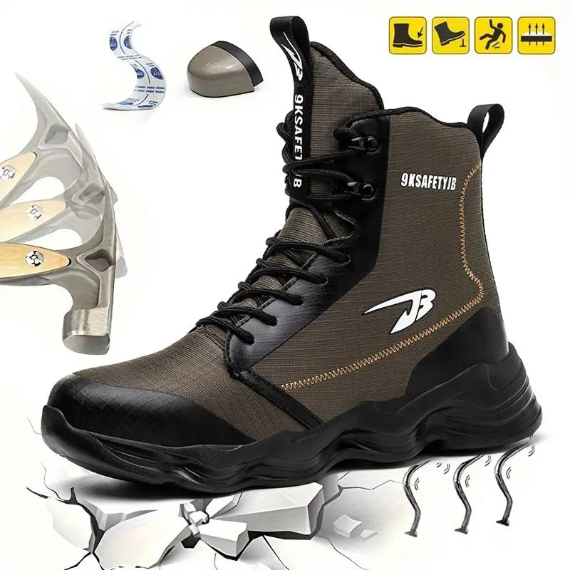 Heavy - Duty Labor - Protection Safety Boots: Anti - Smash, Anti - Pressure & Puncture Resistant work shoes Durable Steel Toe Black