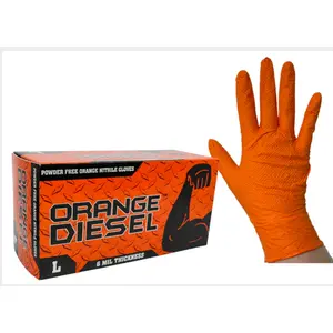 The Orange Diesel®, Powder Free Nitrile Disposable Gloves, 6 Mil The Orange Diesel®, Powder Free Nitrile Disposable Gloves, 6 Mil