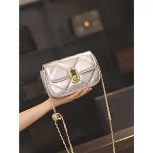 Women's Elegant Mini Glossy Silver Black Handbags, Rectangle Chic Small Flap Bag Color, Fashionable Classic Versatile Gift for Woman Mother