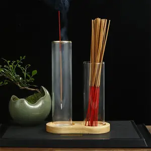 2 in 1 Glass Incense Holder without Incense Stick, 1 Set Incense Burner with Removable Ash Catcher, Incense Burner Holder for Home Decor, Room Decor, Fragrance Incense