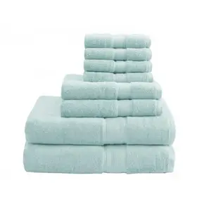 Madison Park MPS73-192 800Gsm 100 Percent Cotton Towel, Seafoam - 8 Piece Set