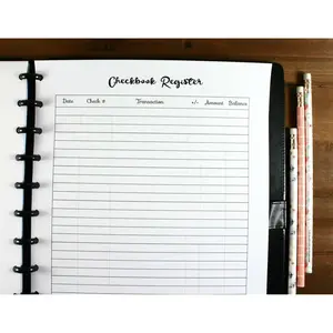 Checkbook Register Inserts for Discbound Planners, Fits with Circa Letter, Arc by Staples, TUL, Letter Size (8.5'' x 11''), (Planner sold separately)