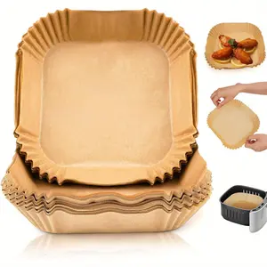Disposable Air Fryer Paper Liner, 100pcs/set Square Air Fryer Liner, Grease & Water Proof Non Stick Parchment Paper for Baking House Kitchen