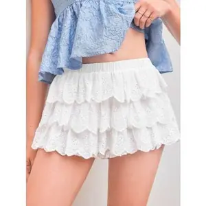 Cider 100% Cotton Low Rise Solid Layered Micro Bloomer Shorts
