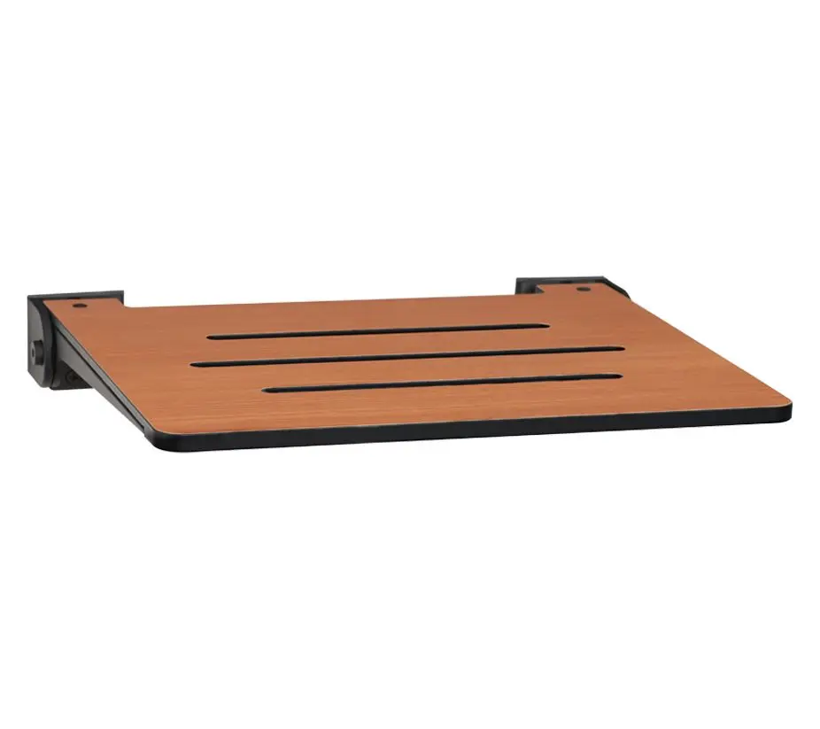Seachrome 18" SlimLine Folding Wall Mount Shower Bench, Teak