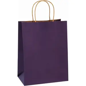 Bags 8x4.25x10.5 Inches 25 count  Paper Bags with Handles,  Stripes, for Shopping, Retail, Merchandise, Business, Party Favor Paper  Sacks