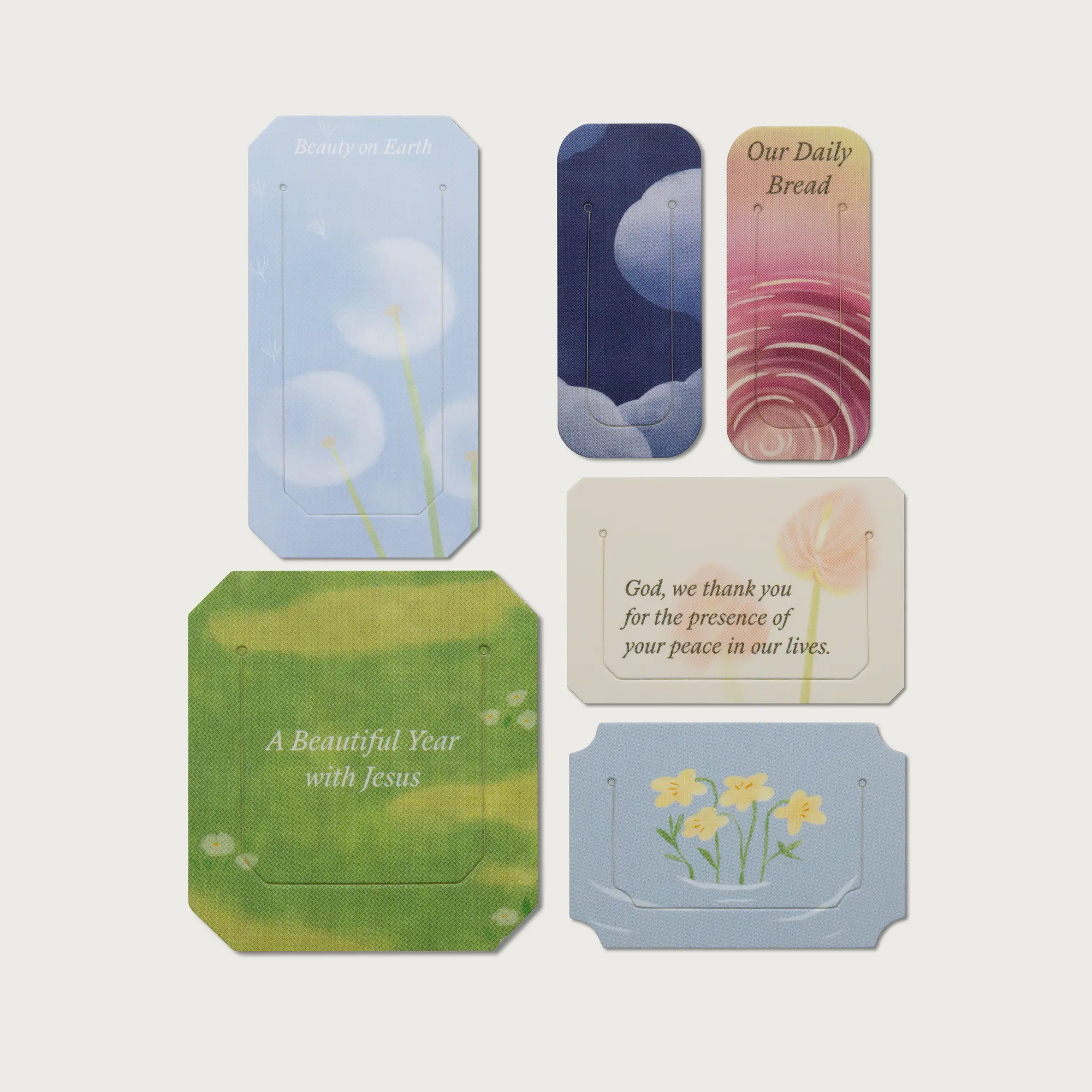 Alabaster A Beautiful Year with Jesus Devotional Bookmark Tabs - Set of Six Inspirational Reading Bookmark Tabs for Daily Devotional and Bible Study