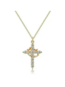 Tivich Easter Gift Upgraded Version Women's Crown Cross Necklace, Crown Cross Pendant Necklace, Fade-resistant Women's Faith Jewelry