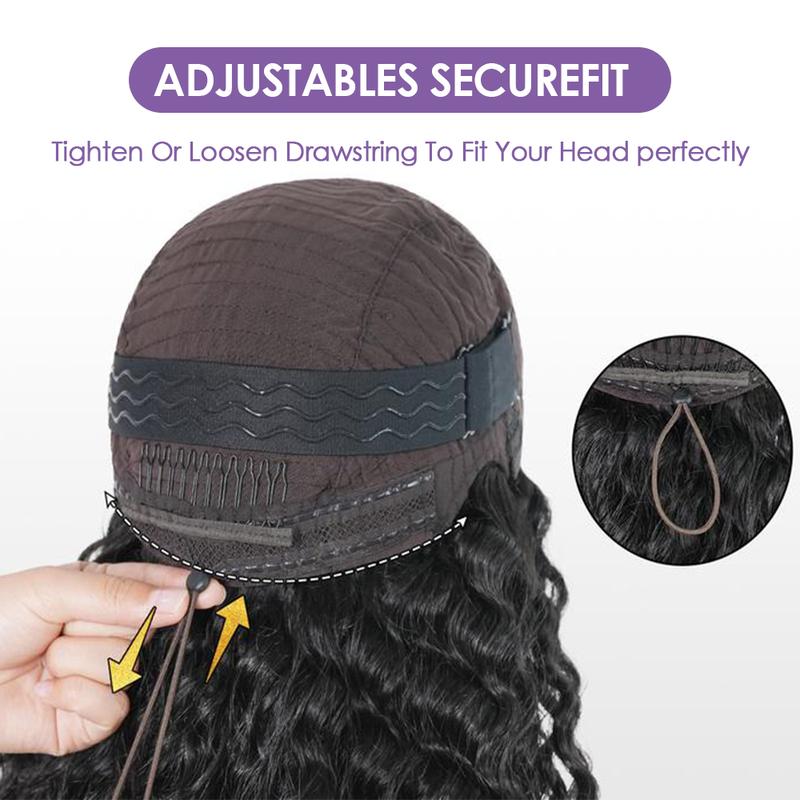 13x6 Boho Curls Braided Wigs Human Hair Pull Go Drawstring Cap HD Full Lace Frontal Wig Knotless Pre Cut Lace