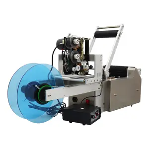 YOKOMA Semi-Automatic Round Bottle Labeler Coding Machine with Color Ribbon Hot Printer Labeling Machine Label Makers