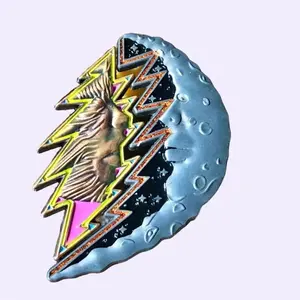 Sun & Moon Celestial Art Design Couples Pin Set - Grateful Dead Inspired Design