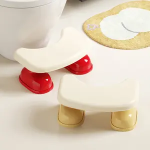 UFORU Squatting Toilet Stool Non-slip Bathroom Step Stool Cute Design Suitable for Adults and Children Relieves Constipation and Hemorrhoids Cream White/Red Options Mother's Day Gift