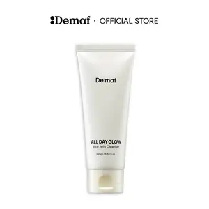 [De:maf Official] All Day Glow Rice Jelly Cleanser 3.38 fl. oz. (100ml) | Rice Extract for Luminous Skin | Soothing Jelly Texture | Hydrating & Brightening | Facial Cleansing