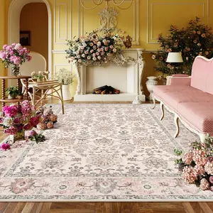 Vintage Bohemian Print Rug, Soft Non-Slip Washable Carpet, Modern Luxury Large Size Home Decor, Sofa Coffee Table Mat, Indoor Use, Boho Area Rug, Boho Printed Rugs