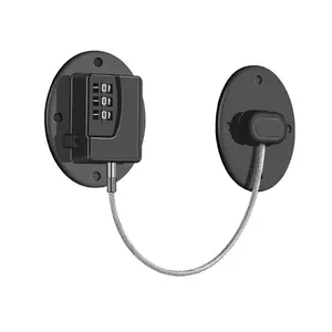 Heavy Duty Combination Refrigerator Fridge Lock, Child Proof Cabinet Lock, No Keys Needed, Black 1 Pack
