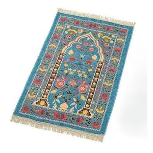 High Quality Muslim Prayer Rug Islamic Turkey Tassel Style Sajadah for Islmiac Soft Prayer Mats (Assorted Colors)