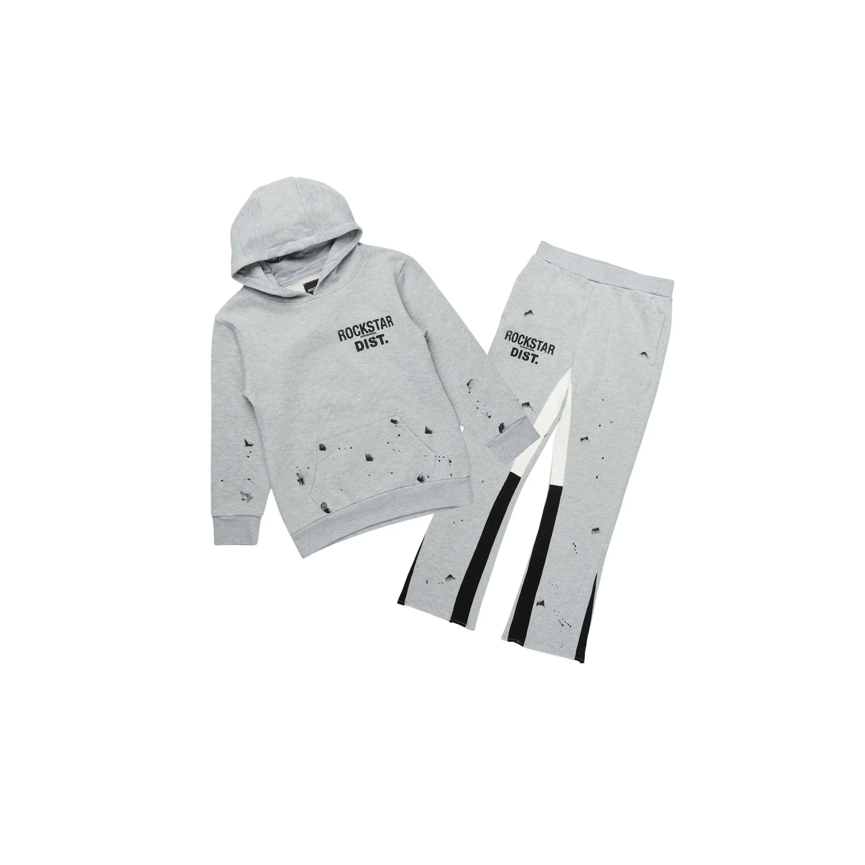 Boys Raffer Grey/Black Stacked Pant Set