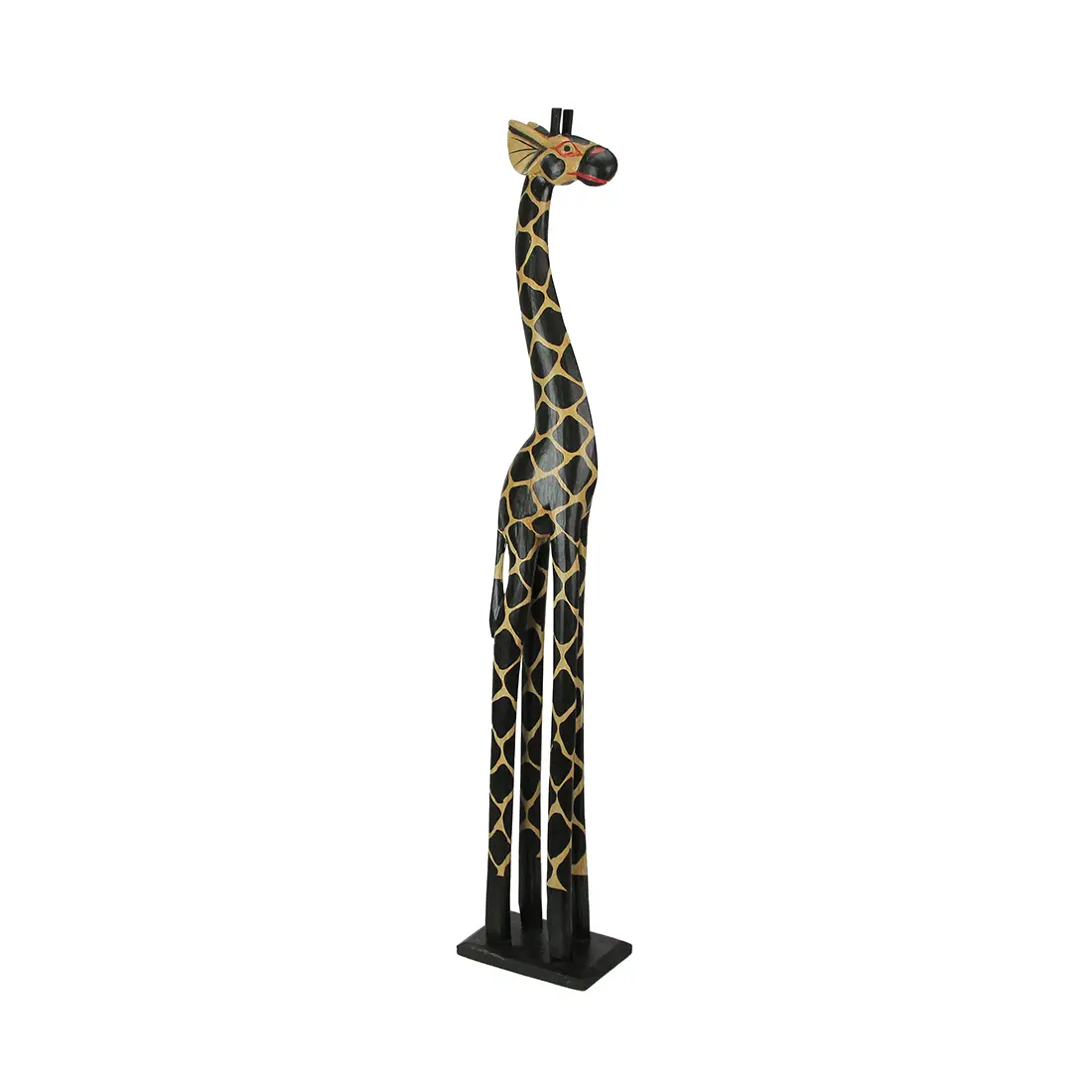 36-Inch Hand-Carved Wooden African Statues - Exquisite Zebra and Giraffe Sculptures - Indigenous Indonesia Art Decor - Elegant Home Figurines Set