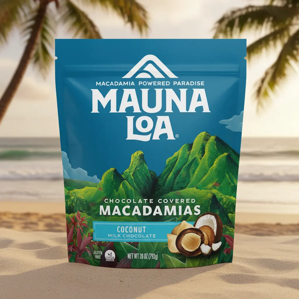 Mauna Loa Premium Roasted Macadamia Nuts - Milk Chocolate Coconut Glazed - 20 Oz Bag