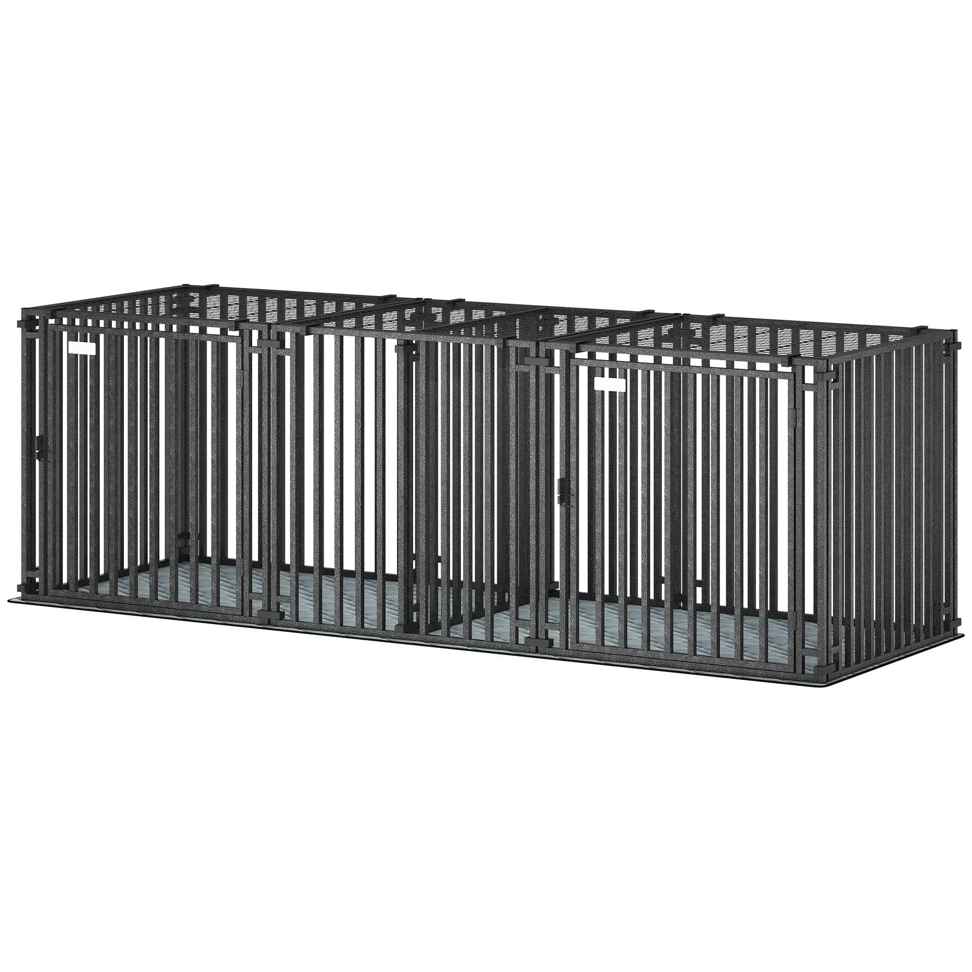 83" Heavy Duty Dog Kennel Crate with Divider & Mat for Large Breeds, Modular Puppy Playpen - Safe, Easy-Clean, Flexible Space for Home & Travel