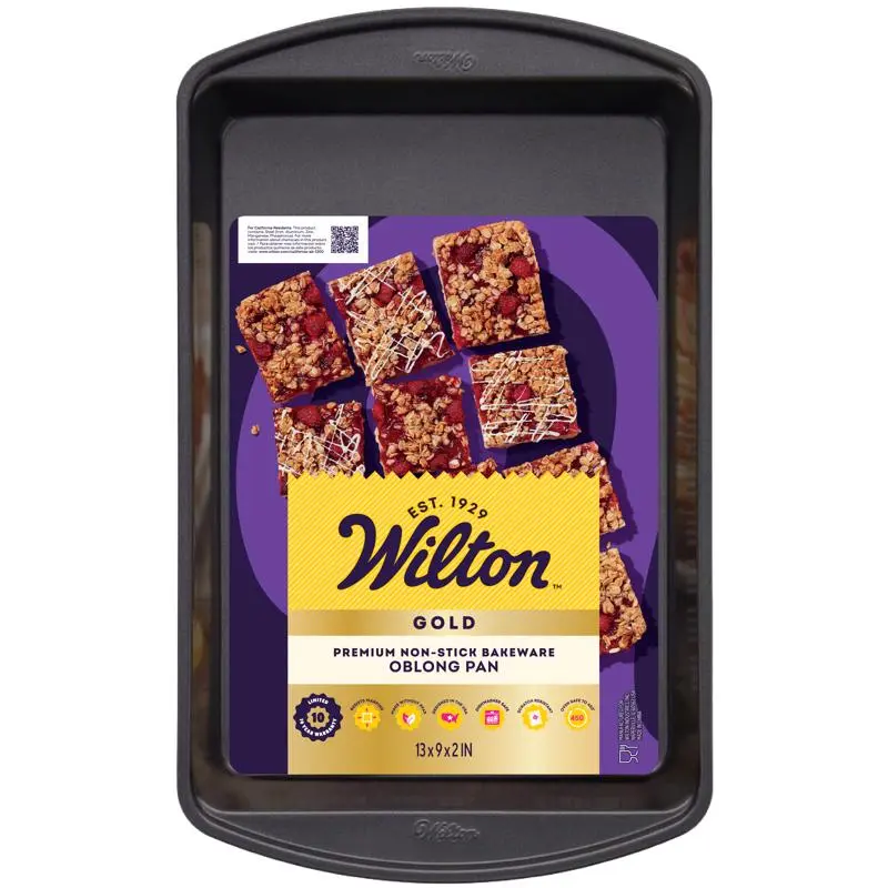 Wilton Nonstick Surface Oblong Cake Pan, 9x13 in Black Baking Pan, Sheet Cake Square & Rectangular Tins