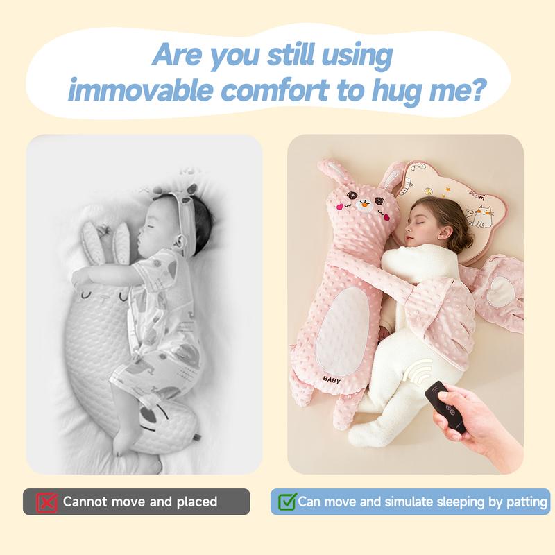 Big White Goose Baby Soothing Pillow Soft Cotton Hugging Sleep Aid Cushion for Newborns with Remote Control Three Adjustable Modes
