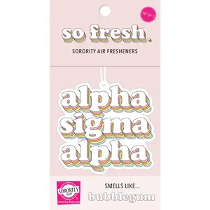Alpha Sigma Alpha - Retro Air Freshener - Bubblegum Scented