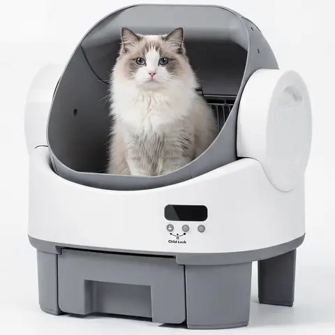Alifuraha Automatic Self-Cleaning Cat Litter Box - Open-Top Automatic Litter Box, 22in x 20in x 21in Large Capacity, Odor Control, 15-Day Scoop-Free & Travel-Ready, Fits 3.5lbs to 22lbs Cats, No App Required
