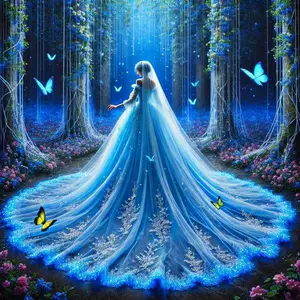 1pcs 5D DIY diamond painting set, 5D diamond art set, DIY decoration, Blue Fairy Forest diamond painting set full round drill DIY, mosaic, diamond art, DIY art home decor, suitable for Halloween and Christmas.