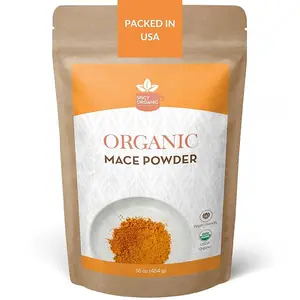 SPICY ORGANIC Ground Mace - 100% Pure USDA Organic -Non-GMO Mace Spice -16 OZ Natural Flavor