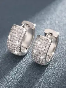 Round Zircon Earrings, Artificial Gemstone Jewelry, Stylish Female Accessories