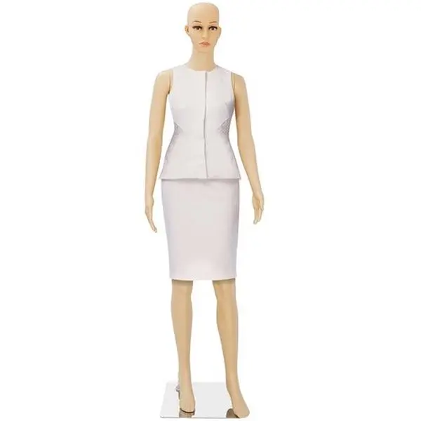 Segawe Female Mannequin Full Body PP Realistic Display Head Turns Dress Form with Base
