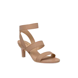 Adrianna Sandal - Latte Elastic 3" Stiletto