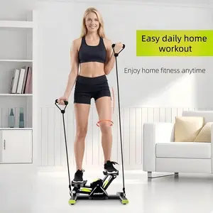 V-Shaped Hydraulic Exercise Stepper with Resistance Bands, Multimode Portable Indoor Home Workout Equipment for Family Use (Resistance Bands Steppers)