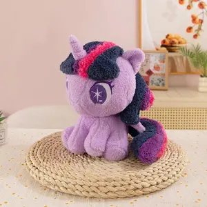 Little Pony Q-Version Sitting Doll Cartoon Cute Plush Toy Biqi Rourou Ziyue Children'S Birthday Gift Girl Gift