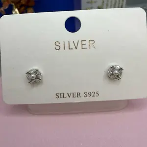 925 sterling silver earring for baby has a screw back ball high quality Italian silver )) aretes pegados para Bebe tienen bolita atras son seguros es plata Italiana Alta calidad