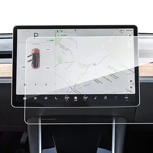 HATUFU Tesla Model Y Juniper 2026 & Model 3 Highland 2025+ Premium 15.4" & 8" Screen Protector 9H Tempered Glass HD Matte with Auto-Alignment Tool for Smooth Touch & Fingerprint Reduction