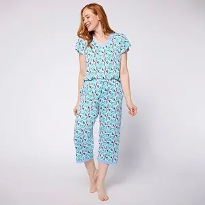 Comfort Code Soft & Light V-Neck and Capri Pant PJ Set - Petite